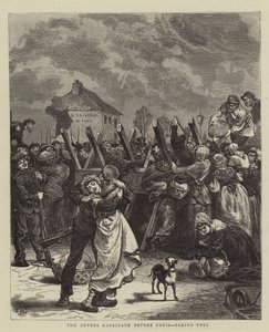 La barricata di Sèvres prima di Parigi, riscossione del pedaggio da Edward John Gregory